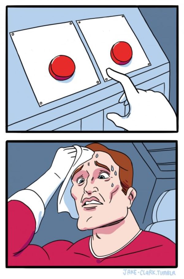 Two Buttons meme about Valabasas