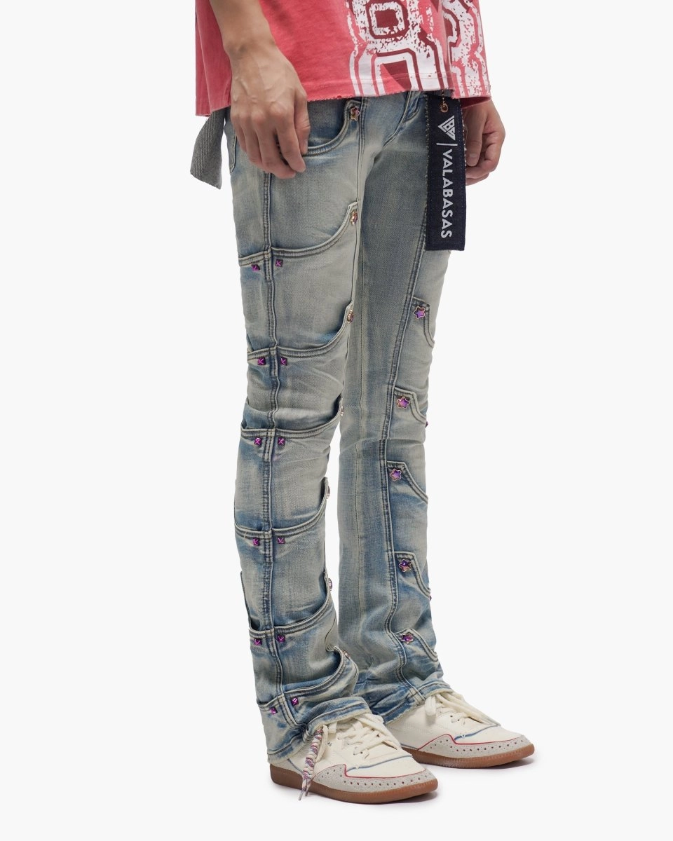 Prescott Light Blue Wash Stacked Jeans